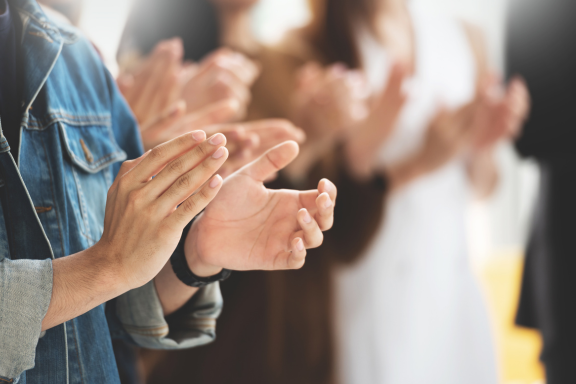 Clapping-student-grant winners-media-release